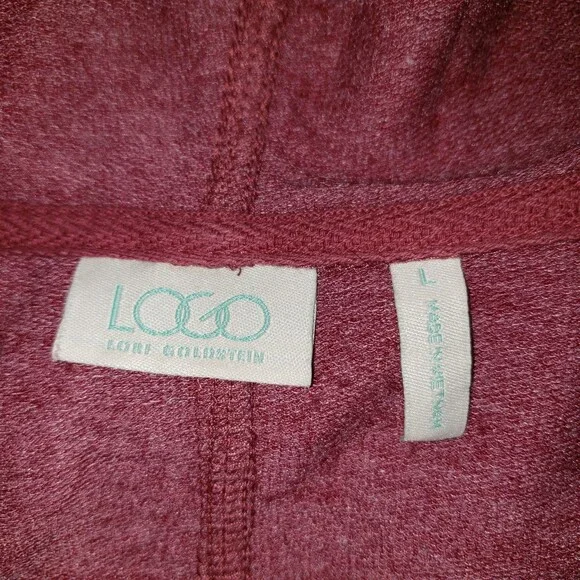 LOGO LORI GOLDSTEIN Maroon Tunic Length Sweatshirt Size Large - Picture 5 of 7